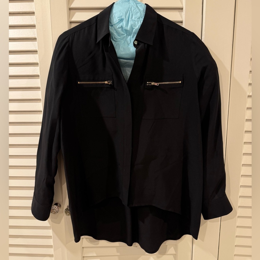 Acrobat black zipper detail blouse